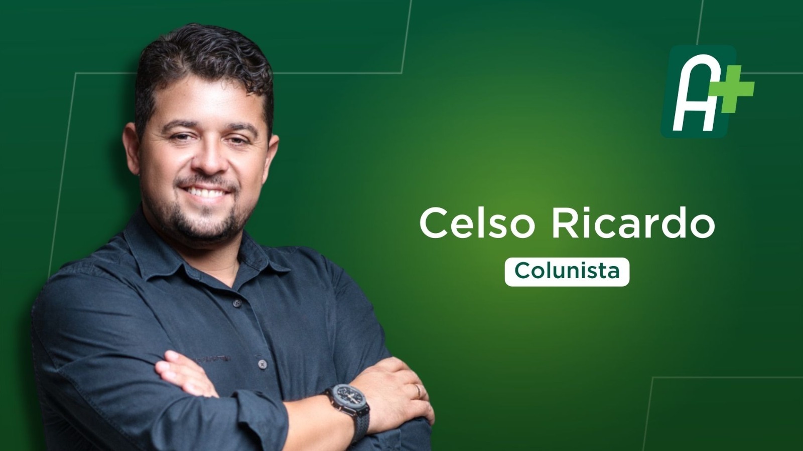 Arte do Agro+ da Bandeirantes com fotografia de Celso Ricardo e a identificação Colunista.