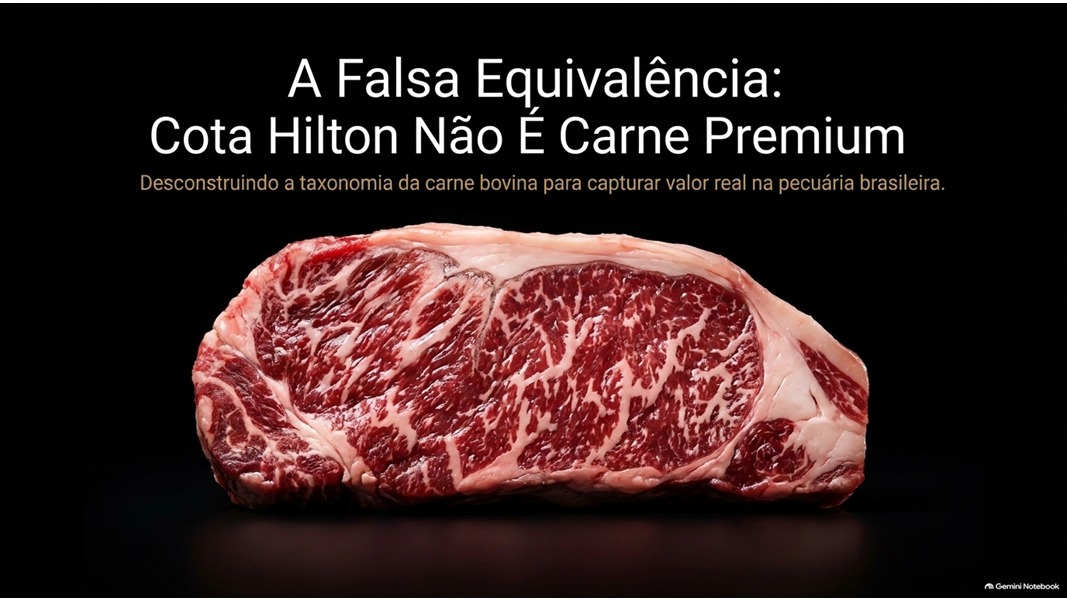 Lâmina da palestra A Falsa Equivalência: Cota Hilton Não É Carne Premium.