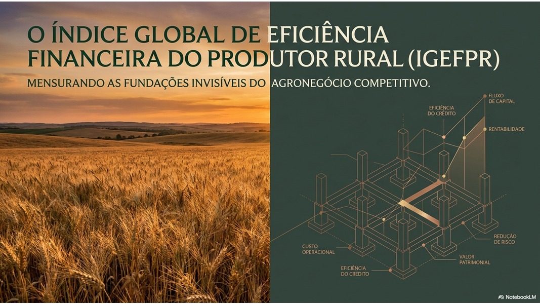 Lâmina da palestra O Índice Global de Eficiência Financeira do Produtor Rural, IGEFPR, sobre as fundações do agronegócio competitivo.