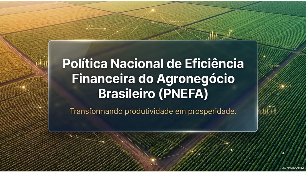 Lâmina da palestra Política Nacional de Eficiência Financeira do Agronegócio Brasileiro, PNEFA.